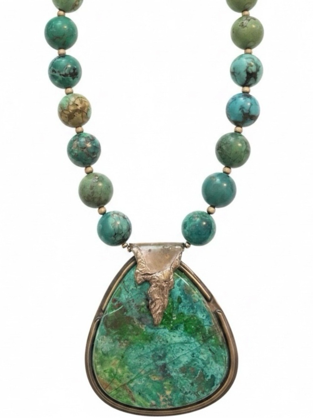 Marv Dahman Green Turquoise & Chrysocolla Statement Necklace